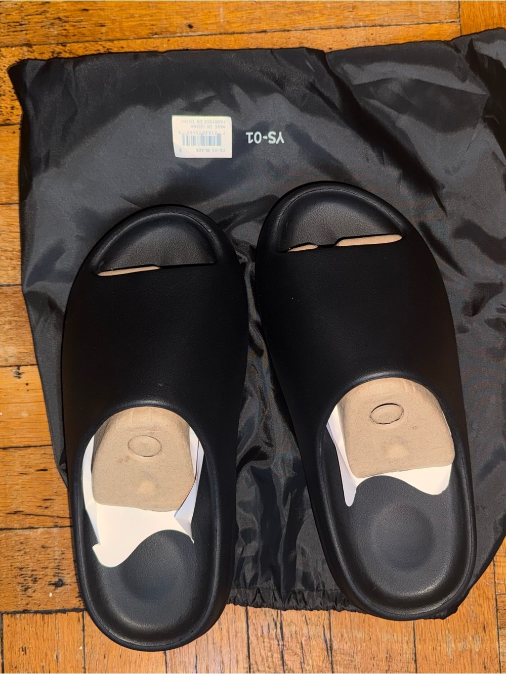 Yeezy Black Slip-On Slide Sandals-Size 8